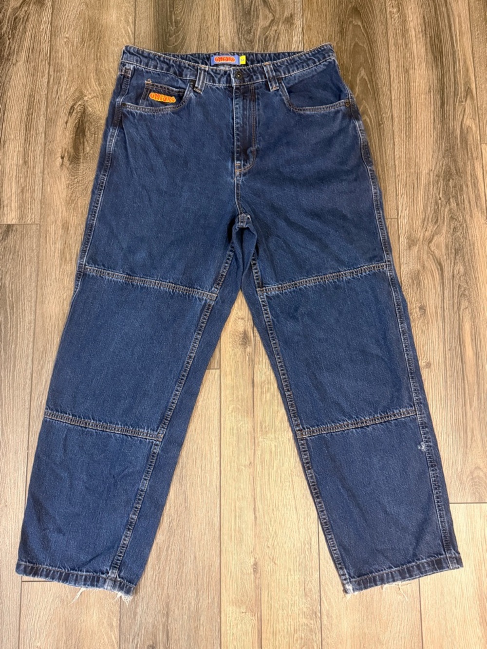 Empyre Loose Fit Double Knee Carpenter Jeans Dark Wash Blue Size 34 Skate Y2K